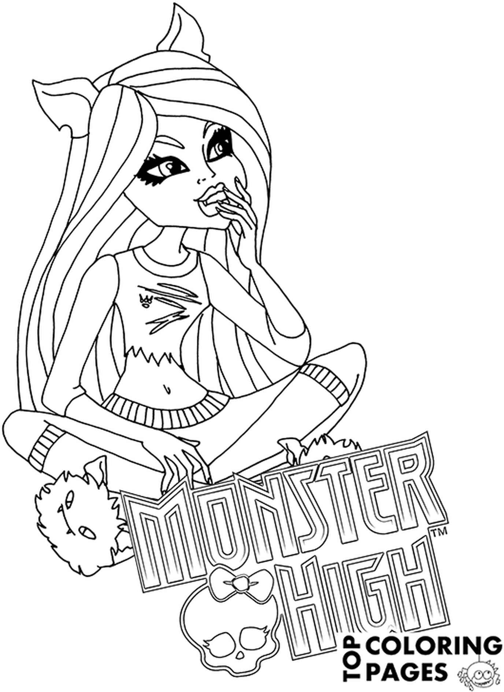 Monster High Coloring Pages Clawdeen Wolf 2