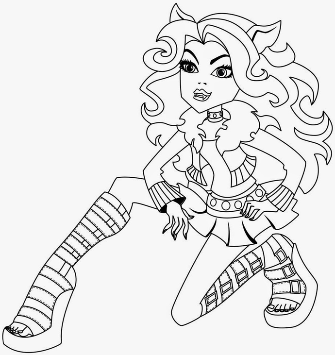 Monster High Coloring Pages Clawdeen Wolf 3