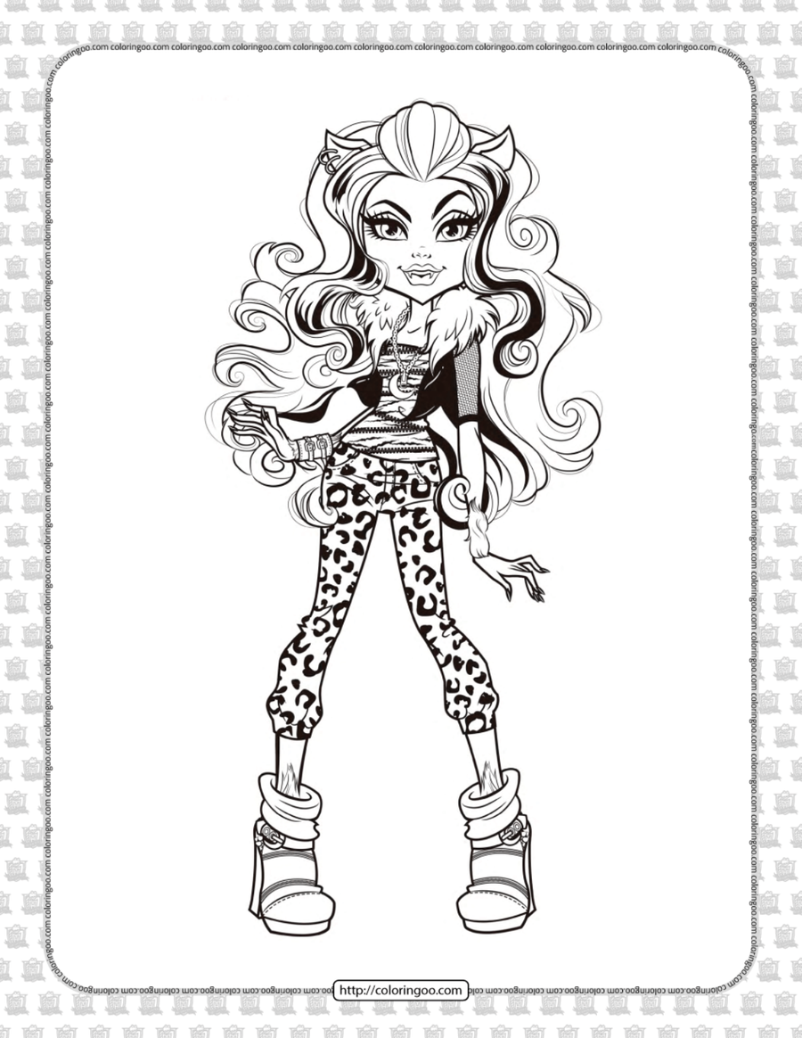 Monster High Coloring Pages Clawdeen Wolf 5