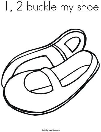 One Two Buckle My Shoe Coloring Page 2