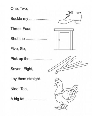 One Two Buckle My Shoe Coloring Page 4