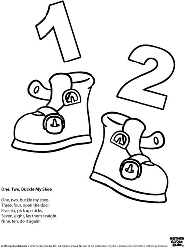 One Two Buckle My Shoe Coloring Page 7
