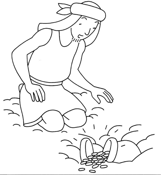 Parable Of The Hidden Treasure Coloring Page 1