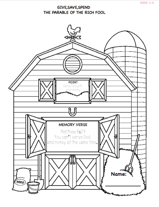 Parable Of The Rich Fool Coloring Page 2