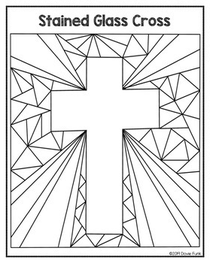 Printable Stained Glass Cross Coloring Pages 4