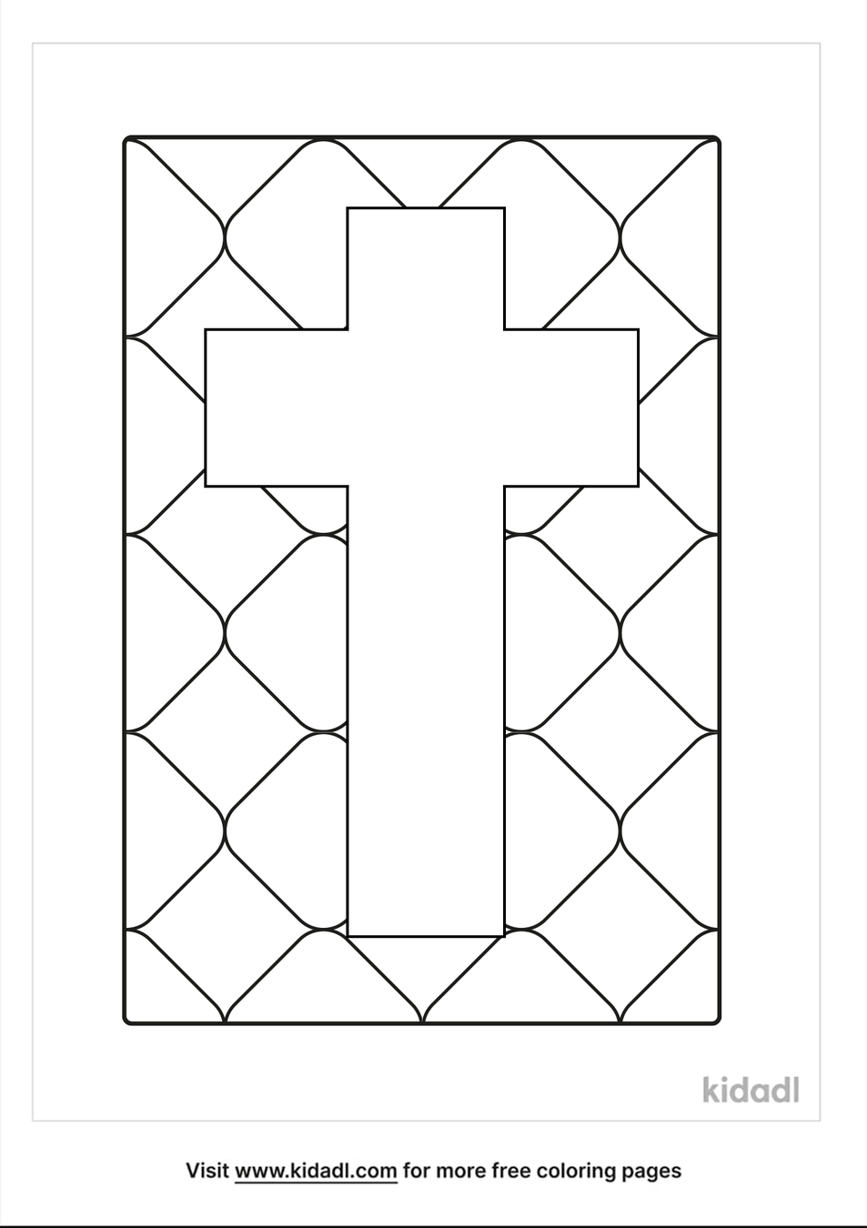 Printable Stained Glass Cross Coloring Pages 6