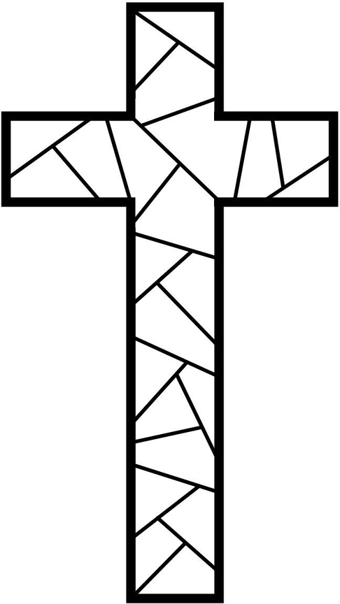 Printable Stained Glass Cross Coloring Pages 7