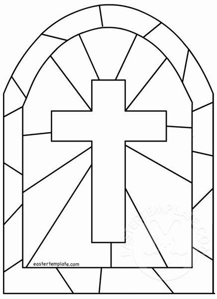 Printable Stained Glass Cross Coloring Pages 8