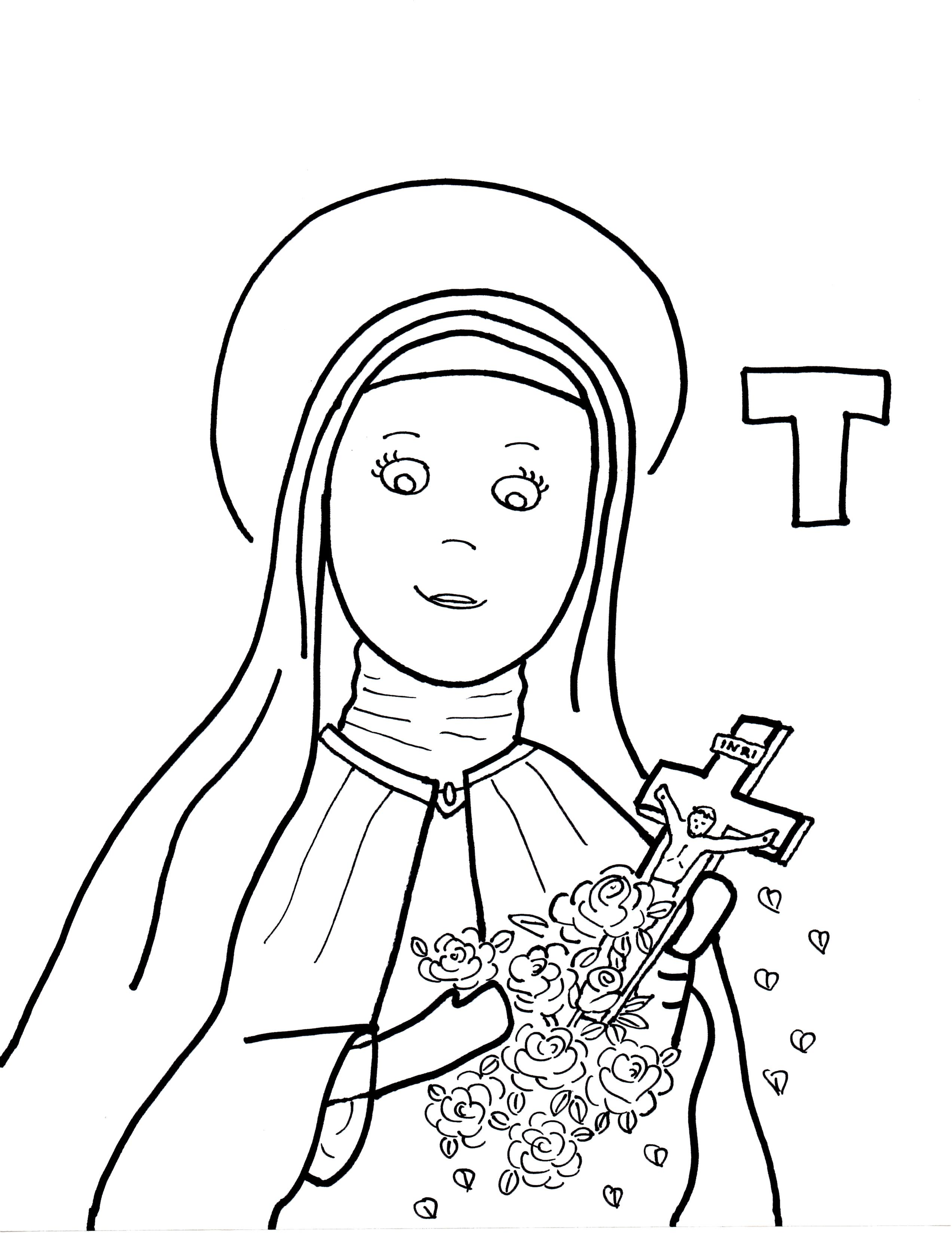 St Therese Of Lisieux Coloring Page 2