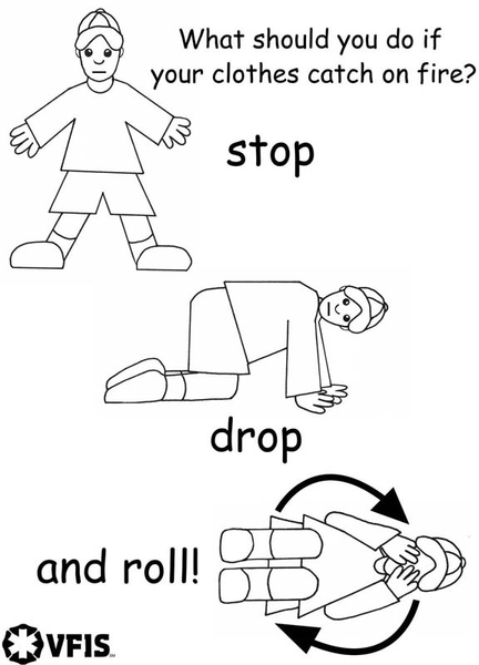 Stop Drop And Roll Coloring Pages 1