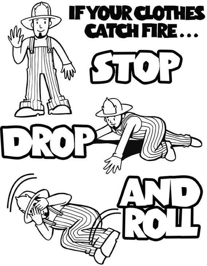 Stop Drop And Roll Coloring Sheet