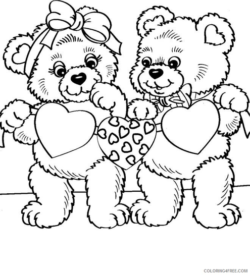 Teddy Bear With Heart Coloring Page 1