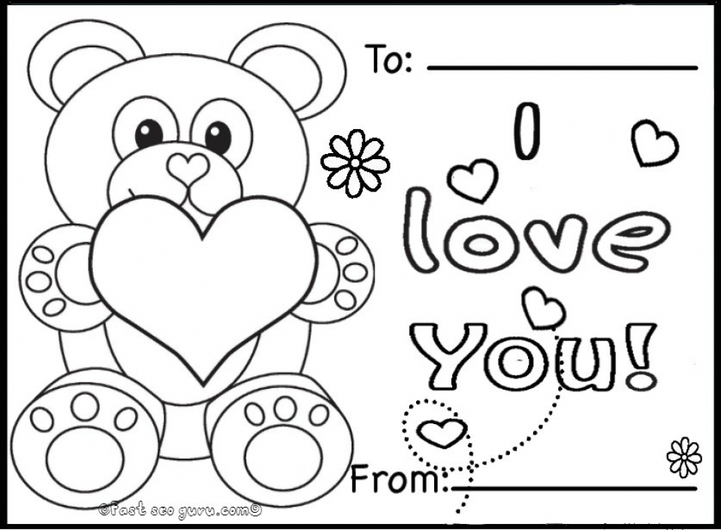 Teddy Bear With Heart Coloring Page 2