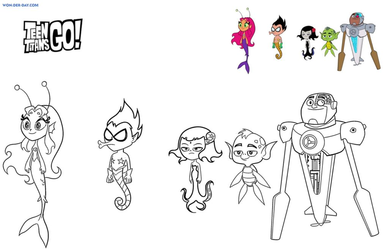 Teen Titans Go Coloring Pages Chibi 4