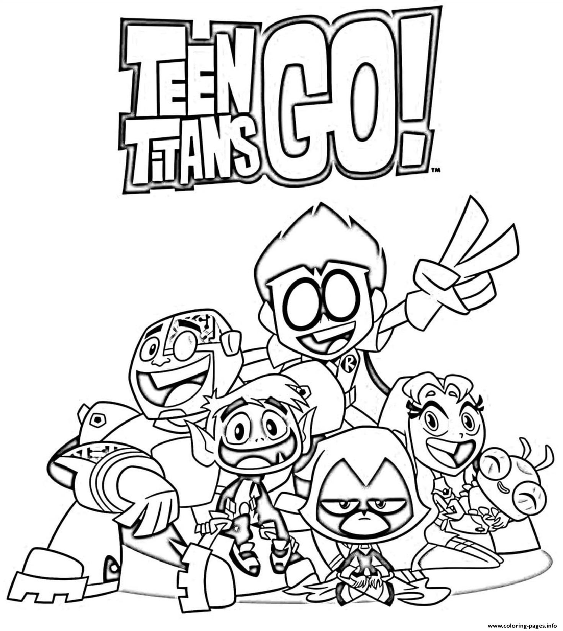Teen Titans Go Coloring Pages Chibi 5