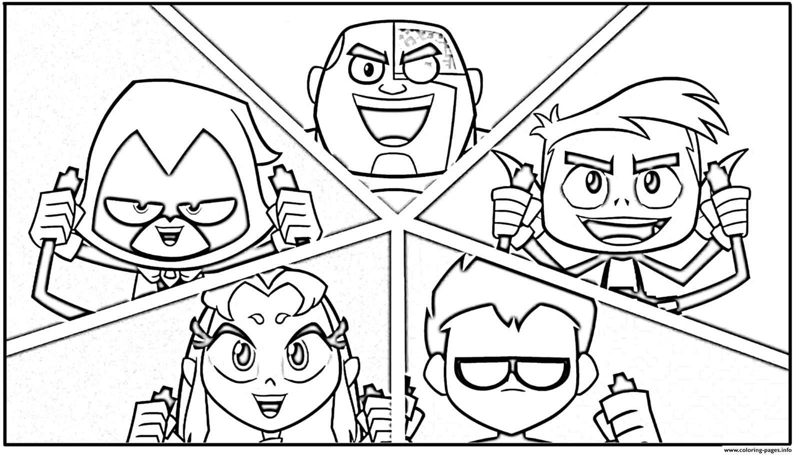 Teen Titans Go Coloring Pages Chibi 6