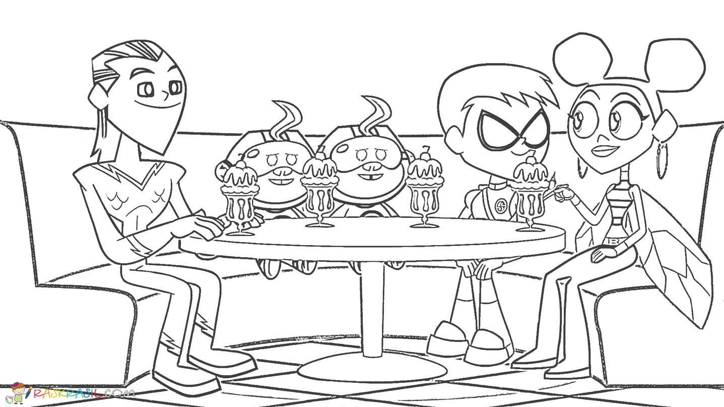 Teen Titans Go Coloring Pages Chibi 7