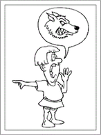 The Boy Who Cried Wolf Coloring Pages 2