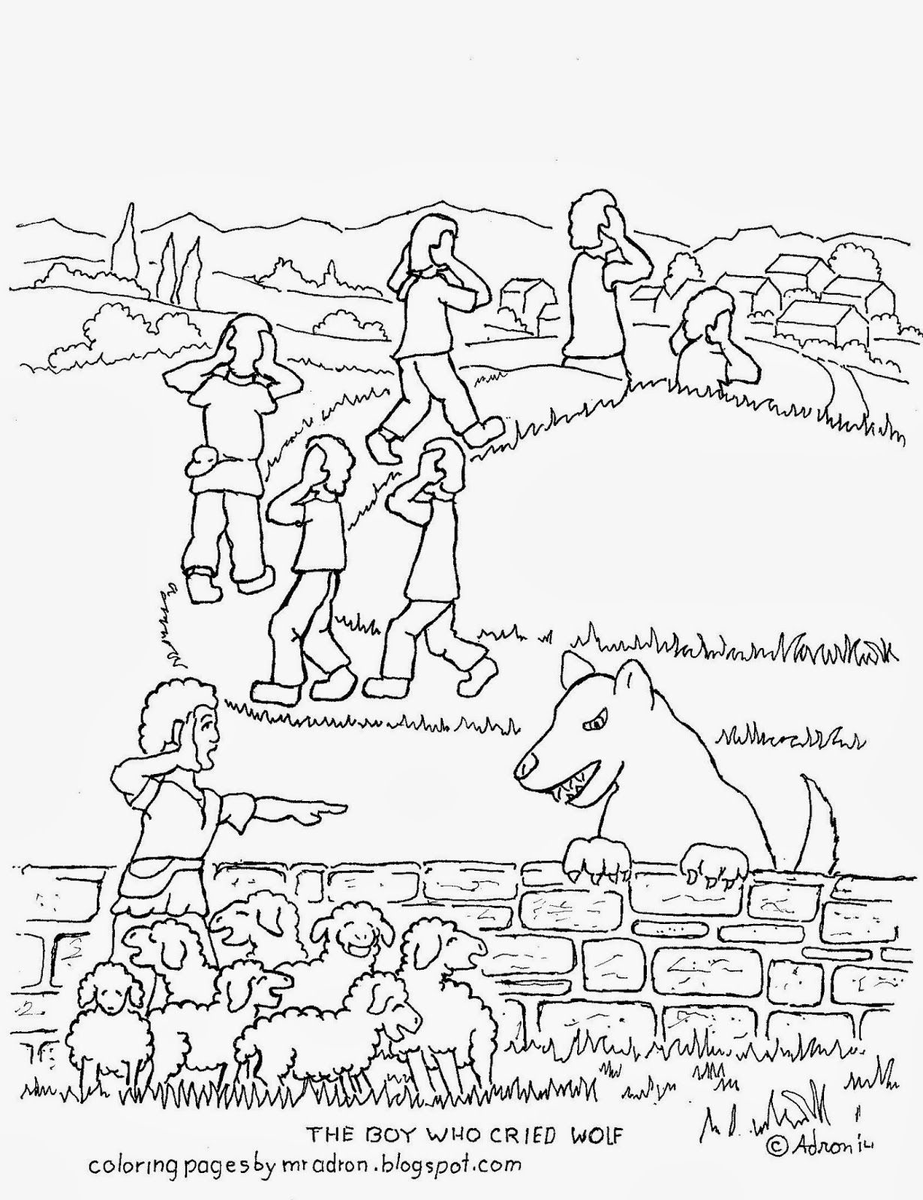 The Boy Who Cried Wolf Coloring Pages 3