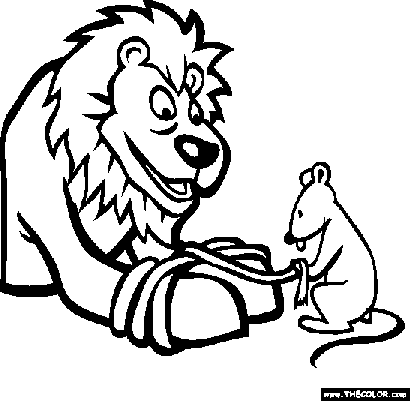 The Lion And The Mouse Coloring Pages 1