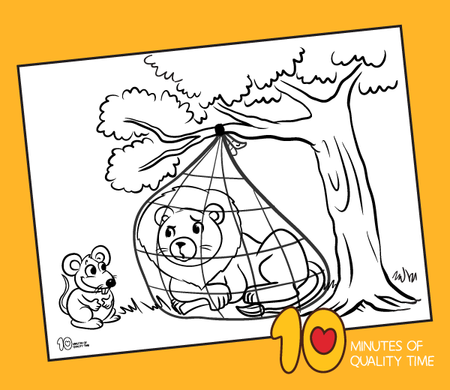 The Lion And The Mouse Coloring Pages 2