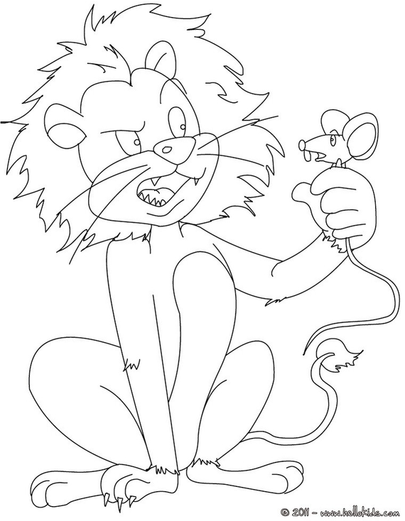 The Lion And The Mouse Coloring Pages 3