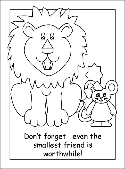 The Lion And The Mouse Coloring Pages 4