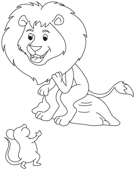 The Lion And The Mouse Coloring Pages