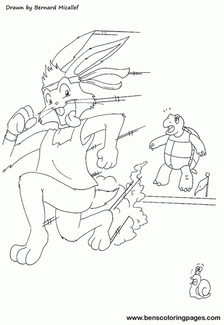 Tortoise And The Hare Coloring Page 2