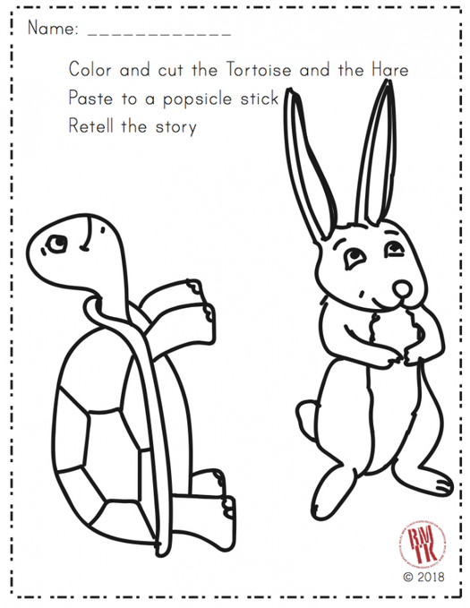 Tortoise And The Hare Coloring Page 3