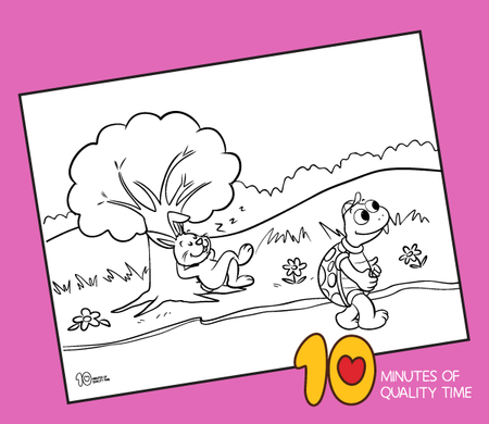 Tortoise And The Hare Coloring Page 4