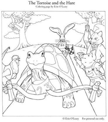 Tortoise And The Hare Coloring Page 5