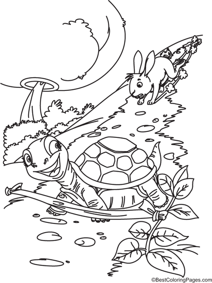 Tortoise And The Hare Coloring Page 6