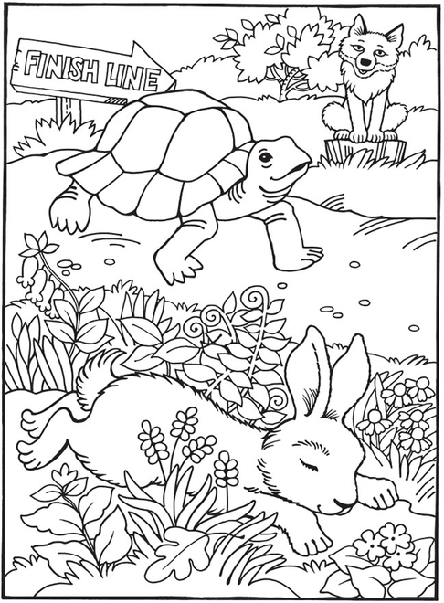 Tortoise And The Hare Coloring Page 8