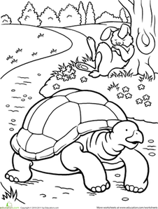 Tortoise And The Hare Coloring Page 9