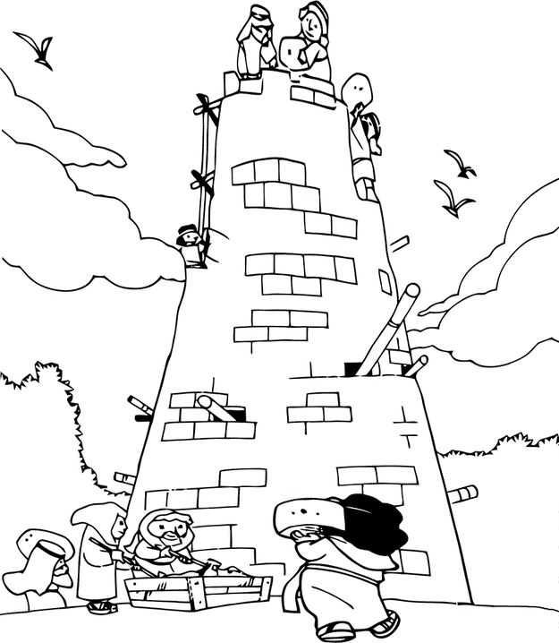 Tower Of Babel Coloring Pages Free 6