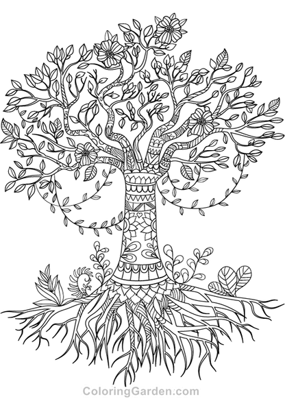 Tree Of Life Coloring Pages For Adults 9
