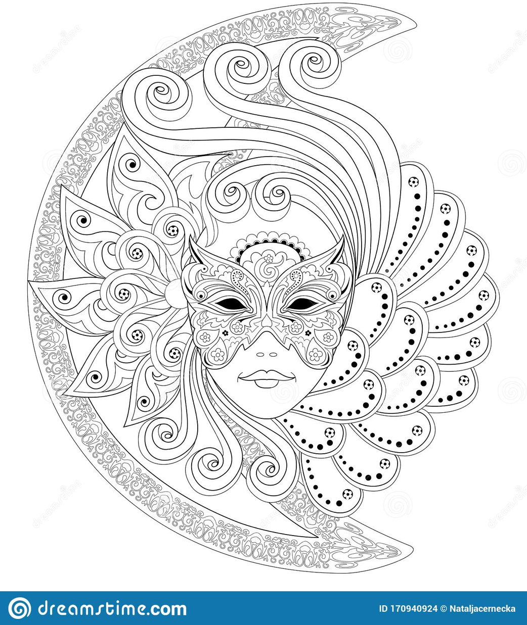 Venetian Masks Coloring Book For Adults 2