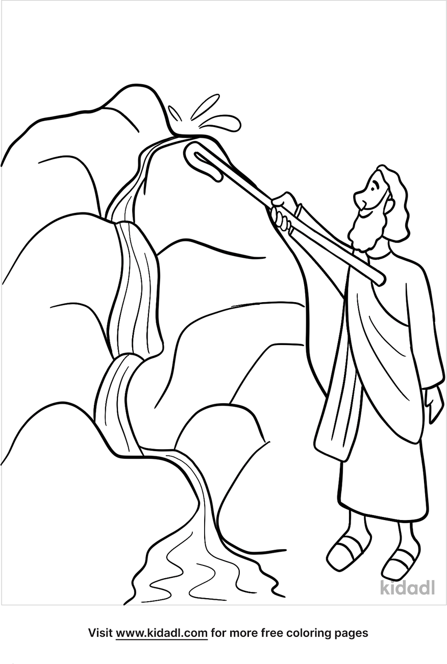 Rock Water Moses Bible Crafts Coloring Pages School Sunday Kids Rock Water Moses Bible Crafts Coloring Pages School Sunday Kids
