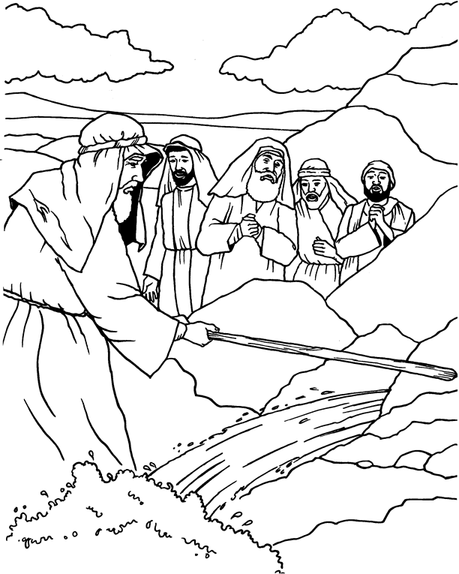 Water From The Rock Coloring Page
