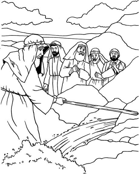 Water From The Rock Coloring Page 7