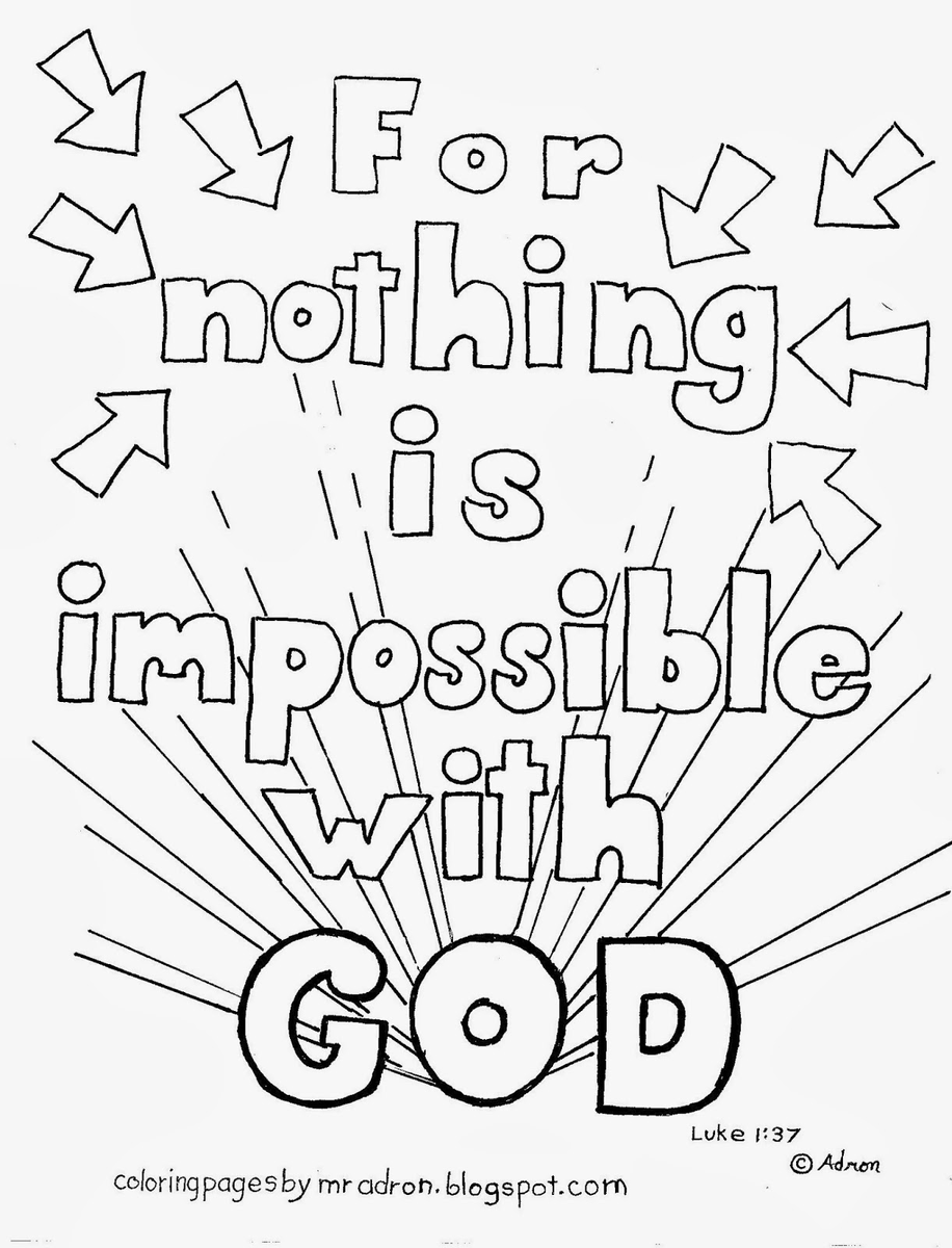 With God All Things Are Possible Coloring Page 1