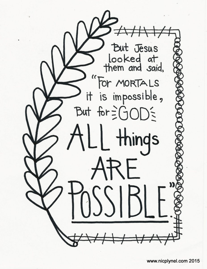 With God All Things Are Possible Coloring Page 2