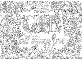 With God All Things Are Possible Coloring Page 3