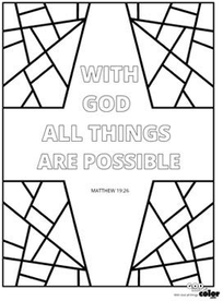 With God All Things Are Possible Coloring Page 5