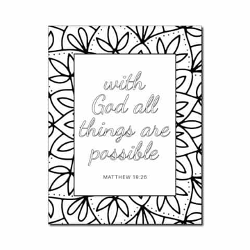 With God All Things Are Possible Coloring Page 7
