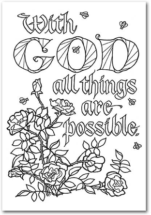 With God All Things Are Possible Coloring Page