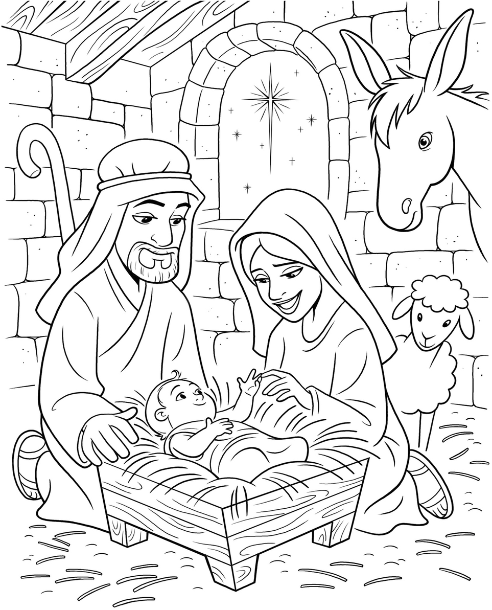 free coloring pages nativity 1