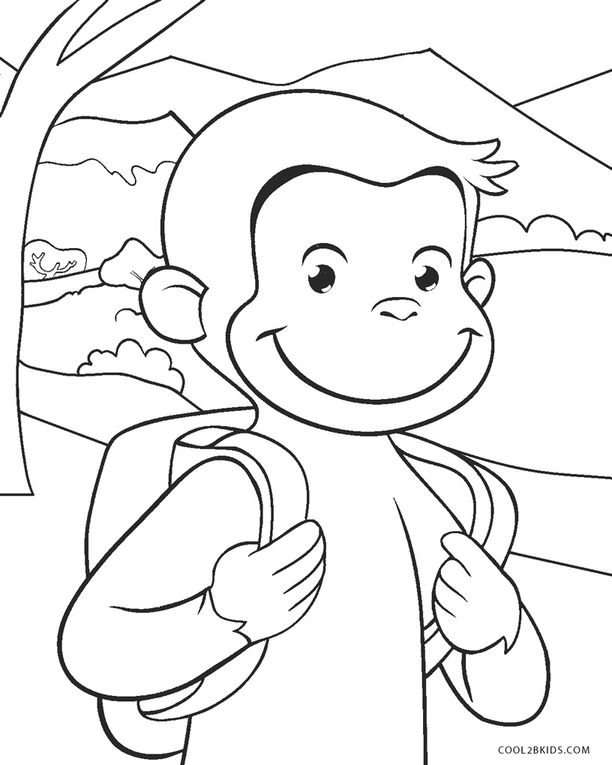 printable curious george coloring pages