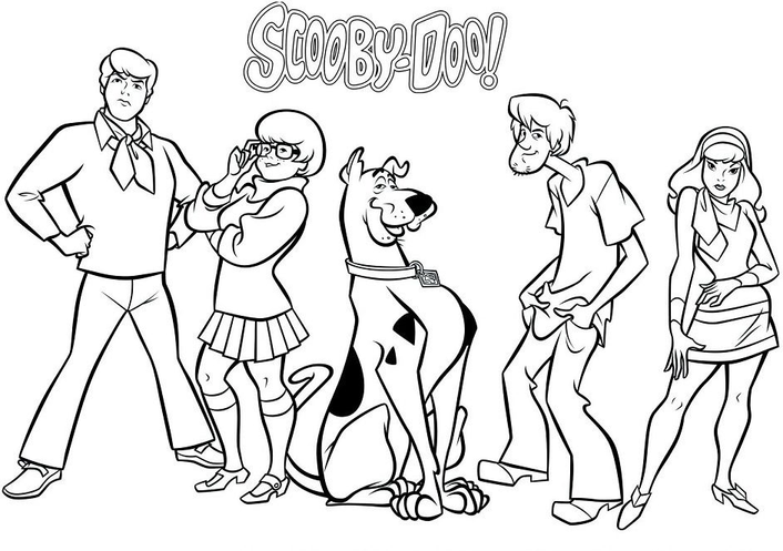 scooby doo coloring pages for kids 1